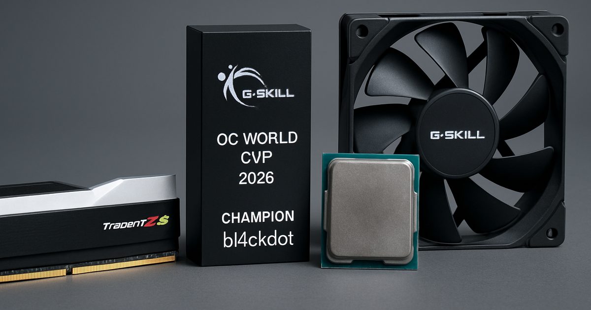 G.SKILL OC World Cup 2026: bl4ckdot leva título de campeão de overclock
